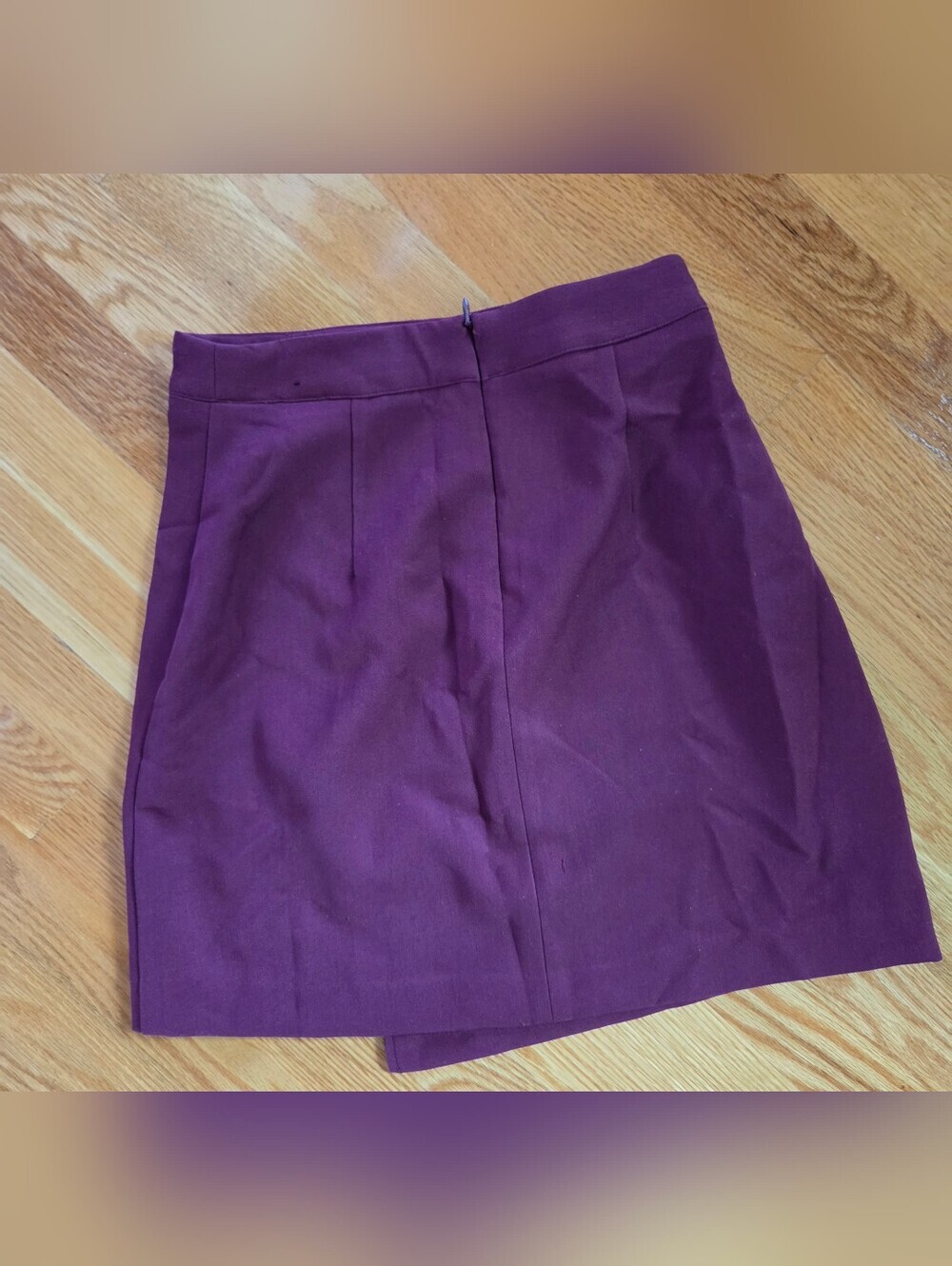 Banana Republic Plum Purple Wrap Mini Skirt Button Detail Size 0 - Picture 4 of 5